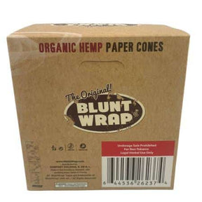 BLUNT WRAP BRAND PAPER CONES ORGANIC HEMP 1 1/4 30 CT BOX 6 CONES PER PK - Smoke Shop Wholesale. Done Right.