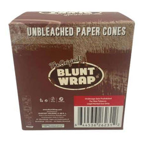 BLUNT WRAP BRAND PAPER CONES UNBLEACHED 1 1/4 30 CT BOX 6 CONES PER PK - Smoke Shop Wholesale. Done Right.