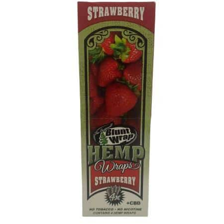 BLUNT WRAP HEMP WRAP STRAWBERRY W/ TIP & CBD 15 CT BOX 4 WRAPS PER PK - Smoke Shop Wholesale. Done Right.