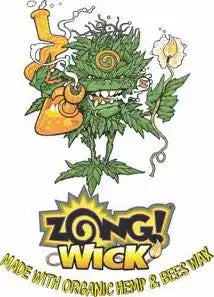 Cartoon cannabis monster smoking a bong.