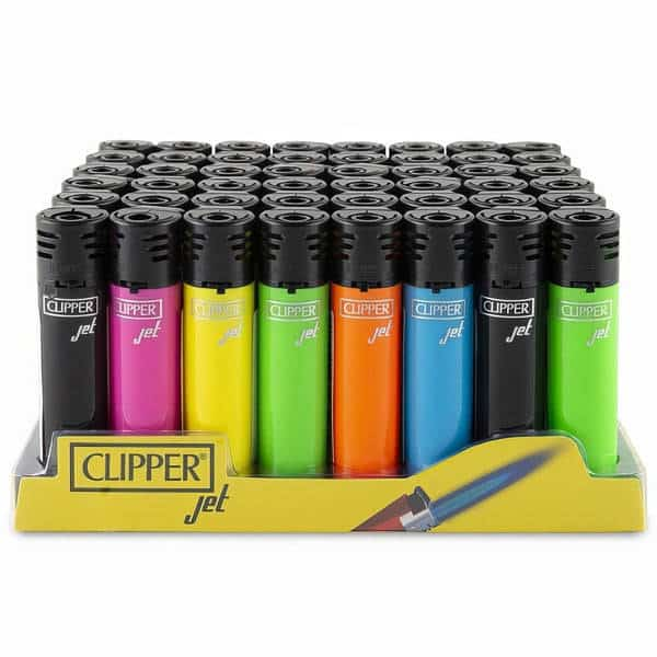 CLIPPER JET SOLID SHINEY LIGHTERS 48 CT DISPLAY - Smoke Shop Wholesale. Done Right.