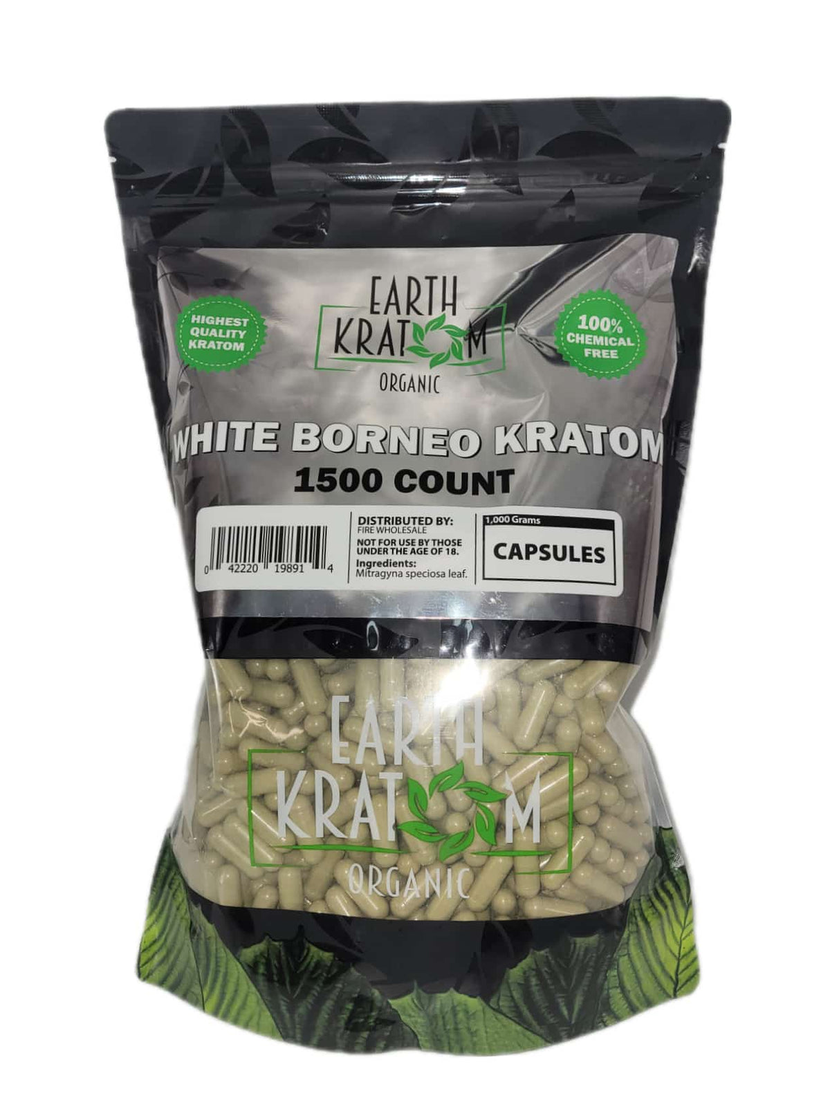 Earth Kratom White Borneo - 1500ct Capsules - Smoke Shop Wholesale. Done Right.