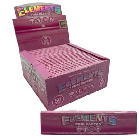 Elements Pink King Size Slim Rolling Papers 50 ct Box - Smoke Shop Wholesale. Done Right.