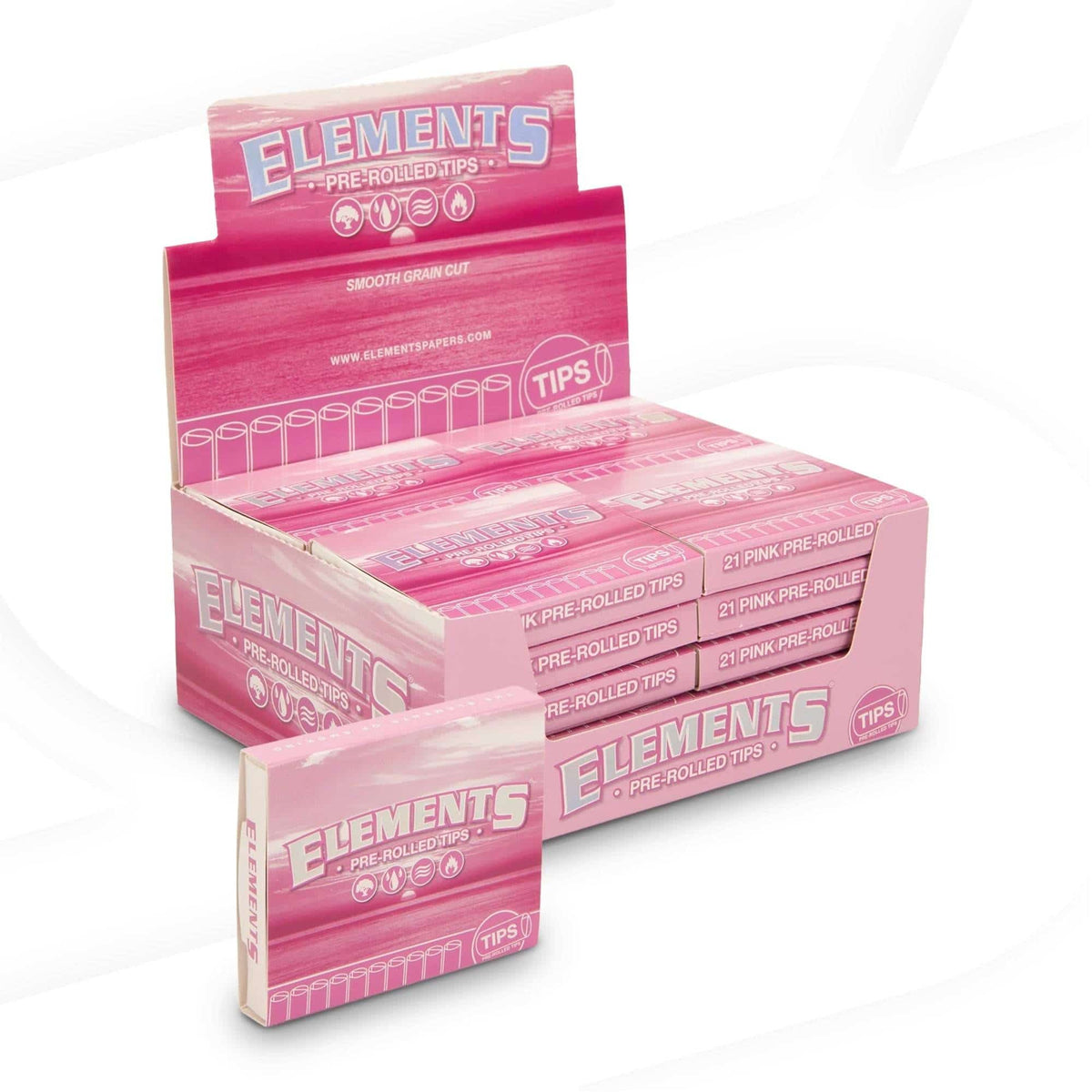 Elements Pre-Rolled Tips 20 Packs per box 21 tips per pack - Smoke Shop Wholesale. Done Right.