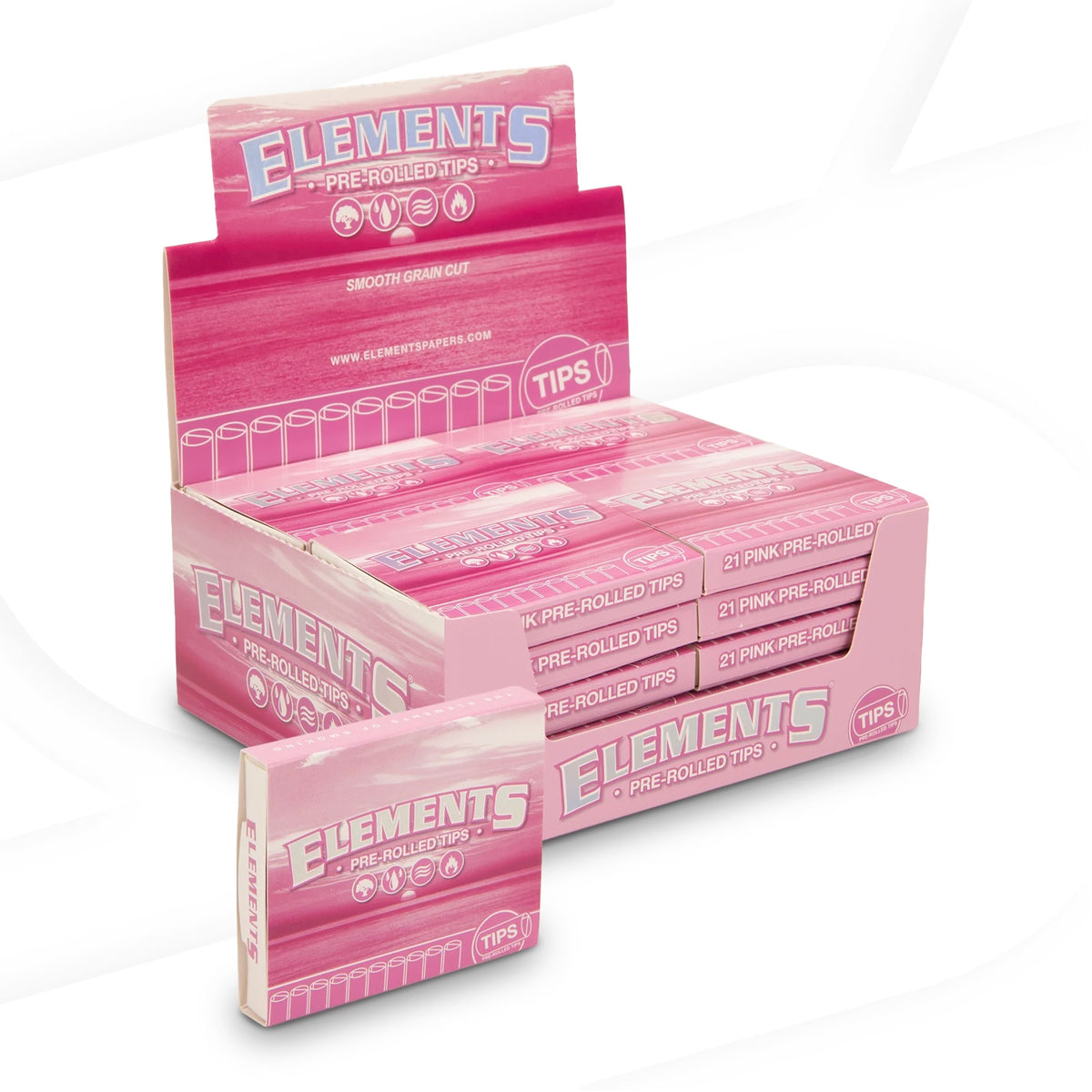 Elements Pre-Rolled Tips 20 Packs per box 21 tips per pack