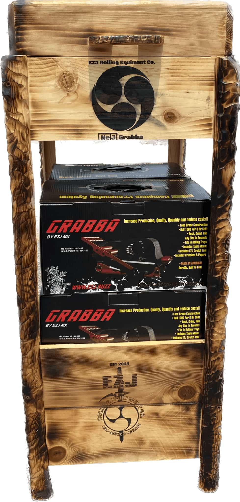 EZJ GRABBA ROLLER STAND KIT (INCLUDES STAND & 8 EZJ GRABBA ROLLERS) - Smoke Shop Wholesale. Done Right.