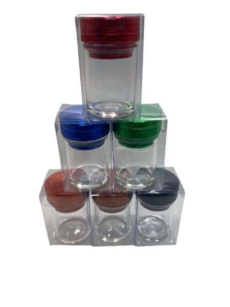 GRINDER JARS 6PK ANODIZED ALUMINUM GRINDER W/ GLASS JAR - Smoke Shop Wholesale. Done Right.