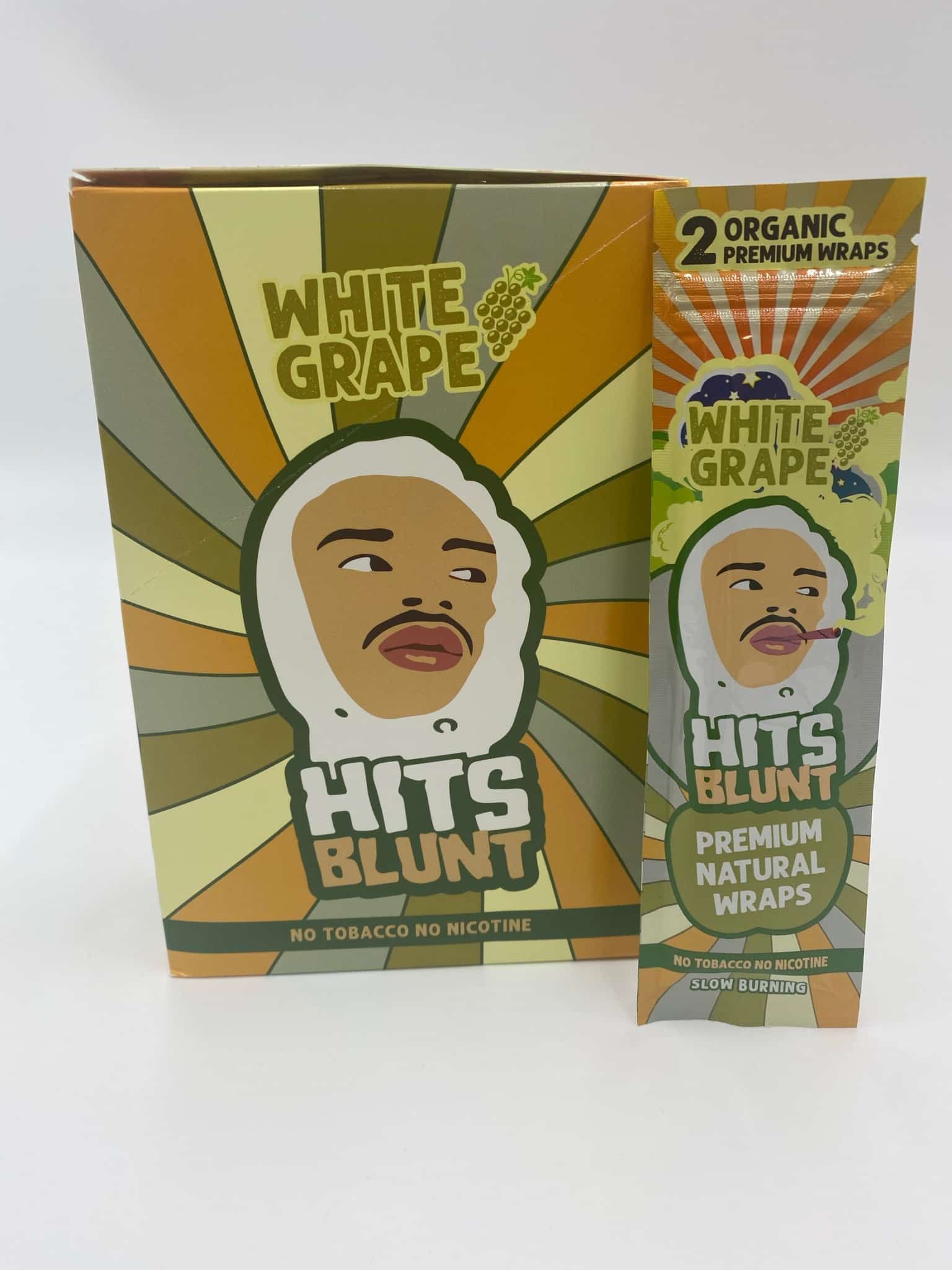 HITS BLUNT PREMIUM WHITE GRAPE NATURAL HEMP WRAPS 2 PK 25 CT BOX - Smoke Shop Wholesale. Done Right.