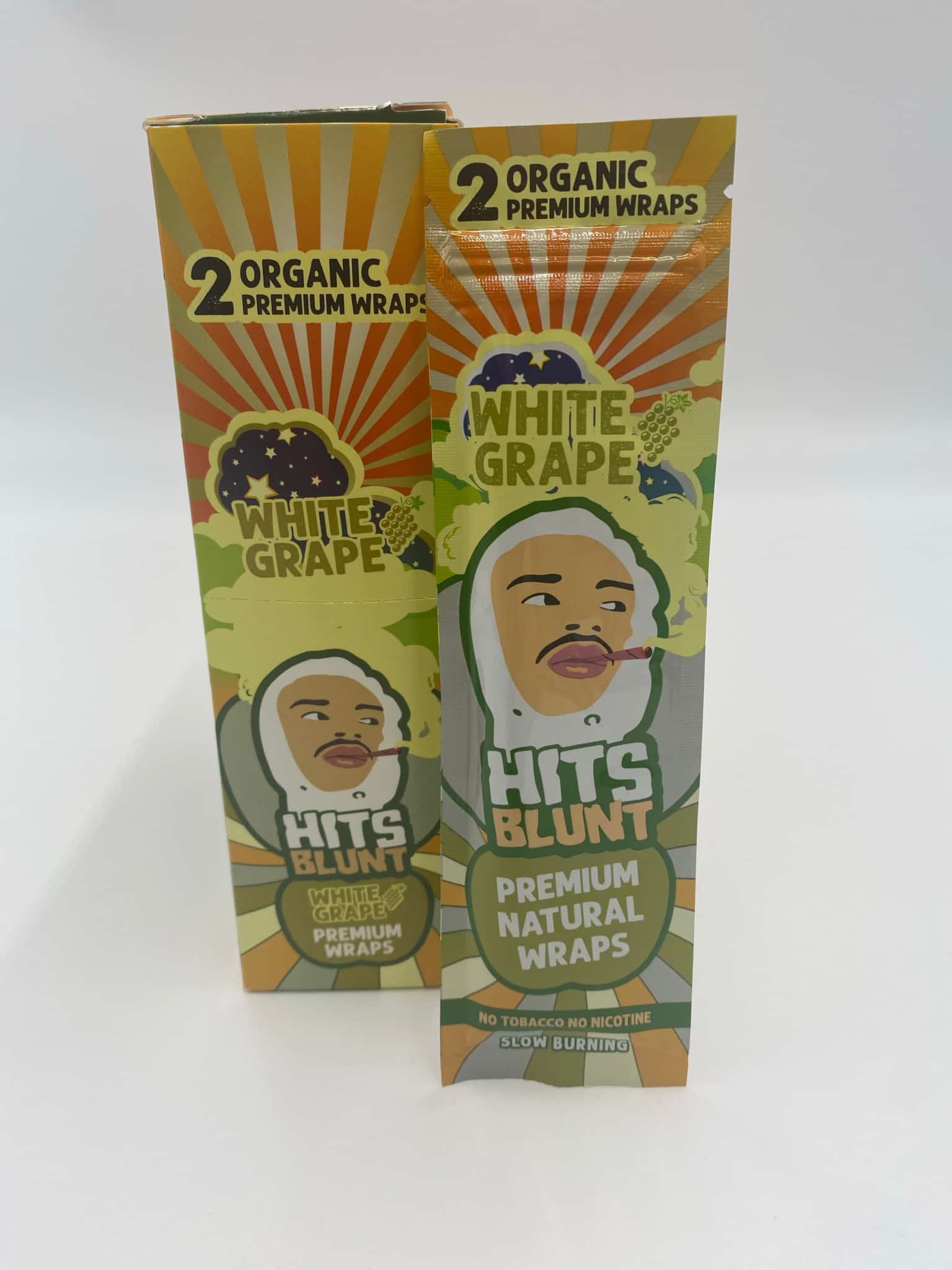 HITS BLUNT PREMIUM WHITE GRAPE NATURAL HEMP WRAPS 2 PK 25 CT BOX - Smoke Shop Wholesale. Done Right.