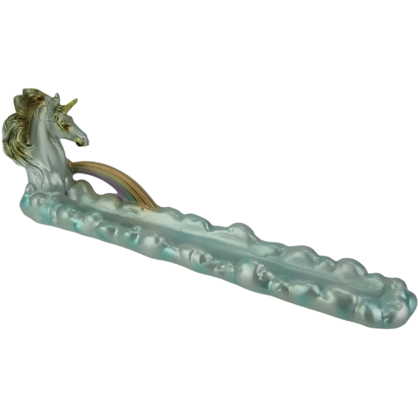 Shiny unicorn rainbow boat incense burner