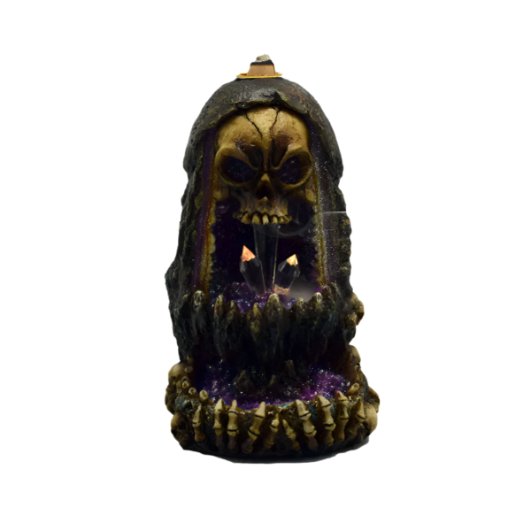 Skull Backflow Incense Burner w/ LED Light