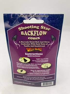 WILDBERRY BACK FLOW CONES SHOOTING STAR 6 CT BAG