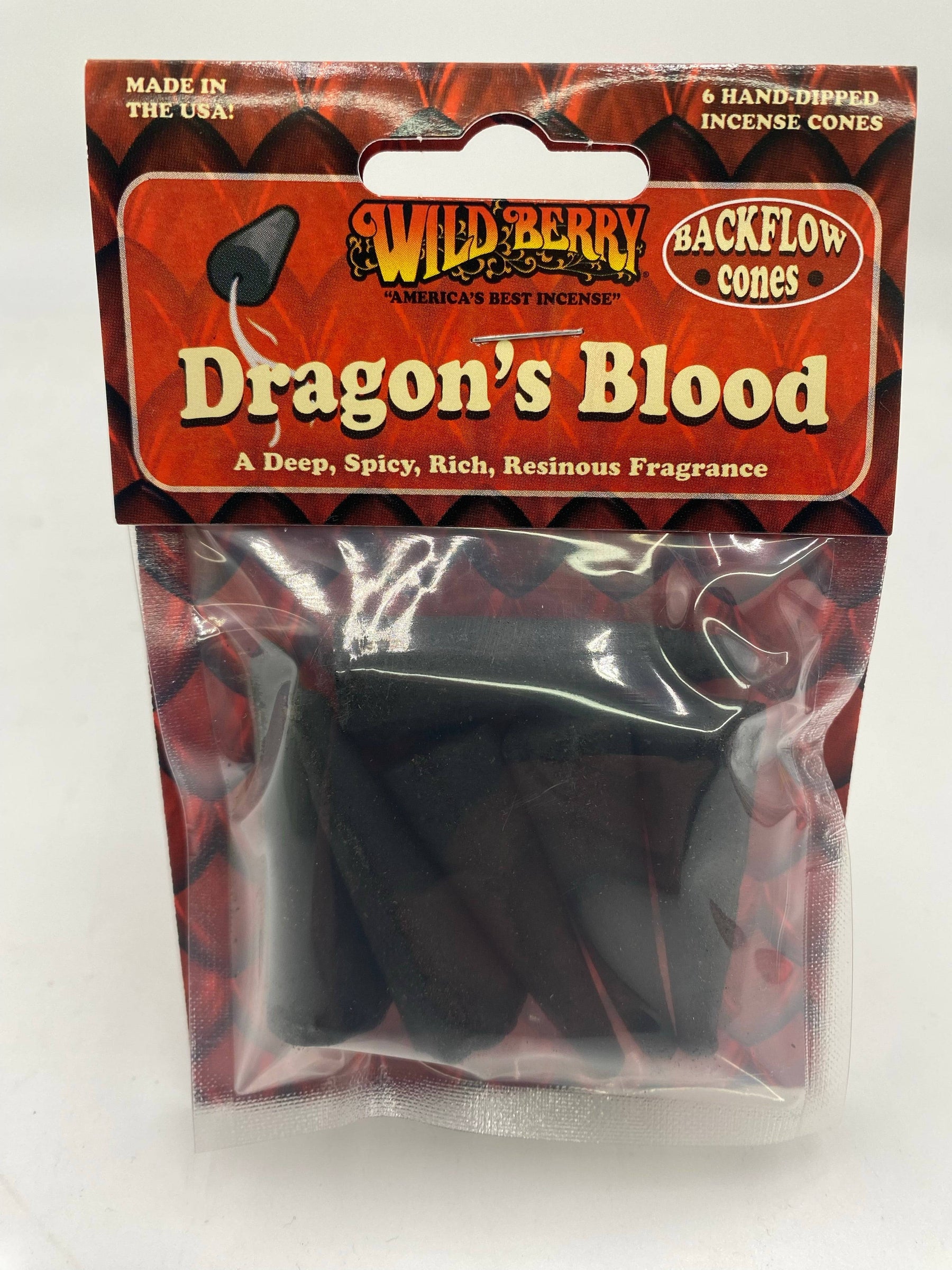 WILDBERRY BACK FLOW CONES DRAGON'S BLOOD 6 CT BAG