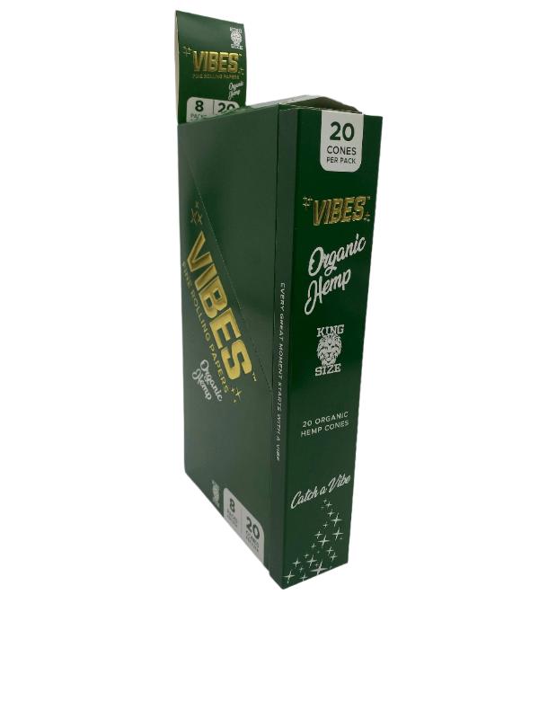 Vibes King Size Organic Hemp Cones - 20pk