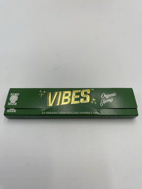 Vibes King Size Slim With Tips Organic Hemp Rolling Papers 24 Ct Box
