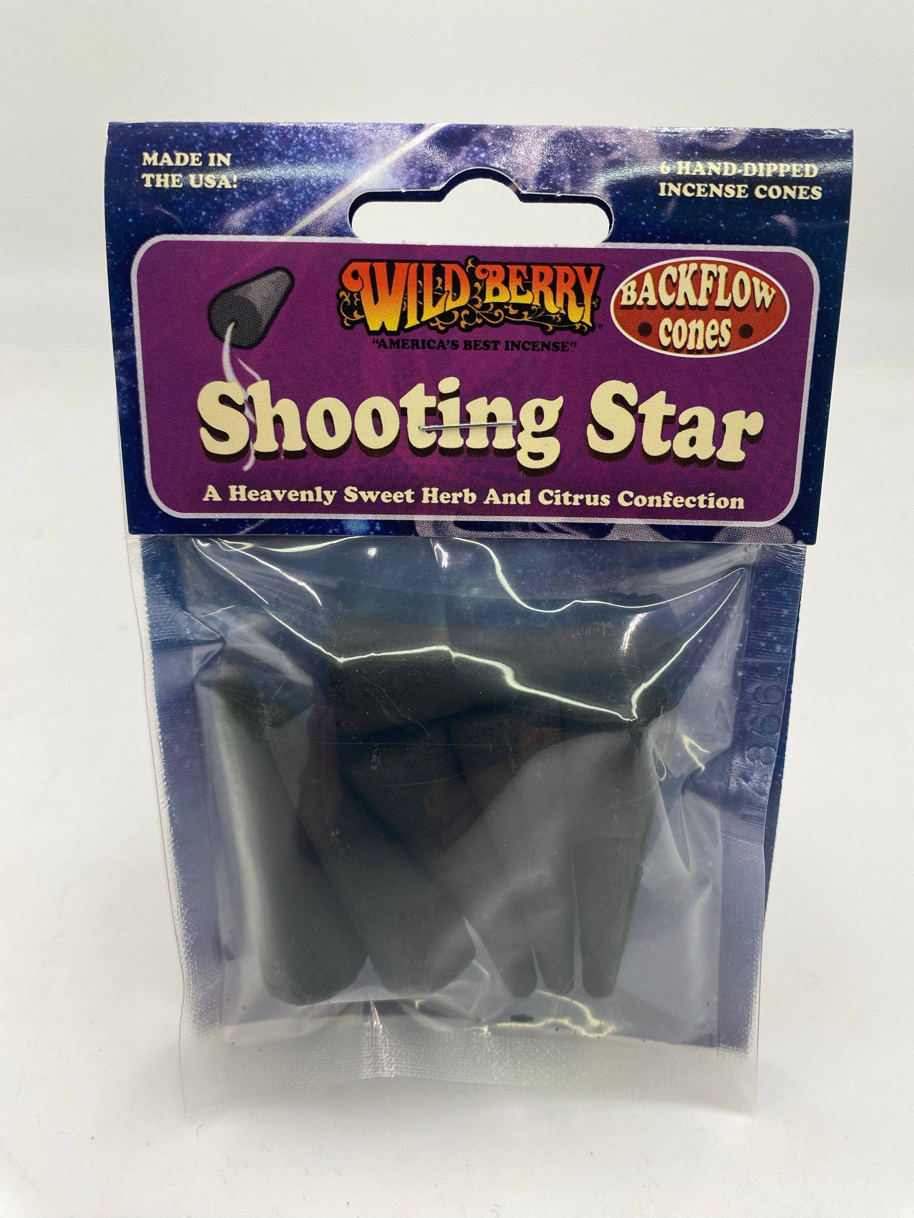 WILDBERRY BACK FLOW CONES SHOOTING STAR 6 CT BAG
