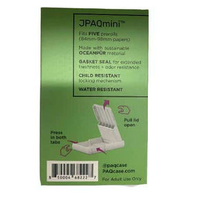 JPAQ MINI PAQ CASE WHITE (FITS 5 84MM - 98 MM PRE-ROLLS) ** CLOSEOUT ** - Smoke Shop Wholesale. Done Right.