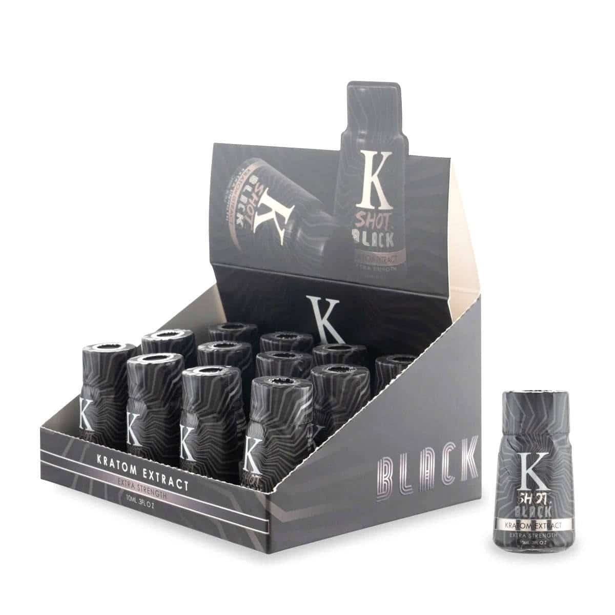 K SHOT BLACK 12CT EXTRA STRENGTH KRATOM SHOTS - Smoke Shop Wholesale. Done Right.