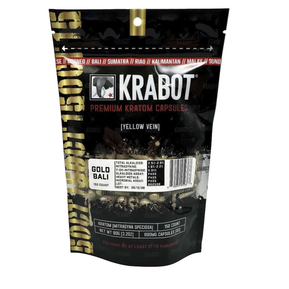 KRABOT GOLD BALI 150CT PREMIUM KRATOM CAPSULES - Smoke Shop Wholesale. Done Right.
