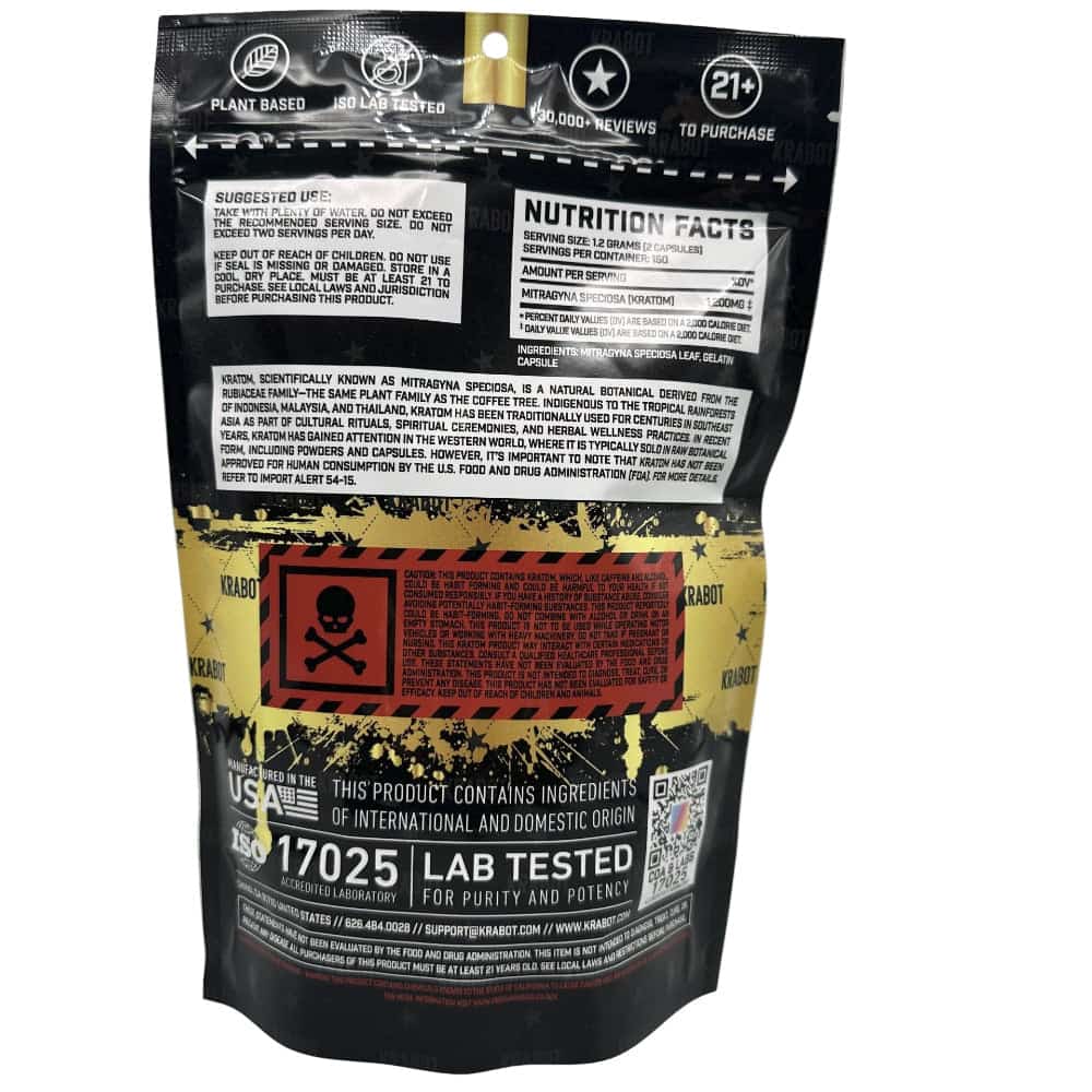KRABOT GOLD BALI 300CT PREMIUM KRATOM CAPSULES - Smoke Shop Wholesale. Done Right.