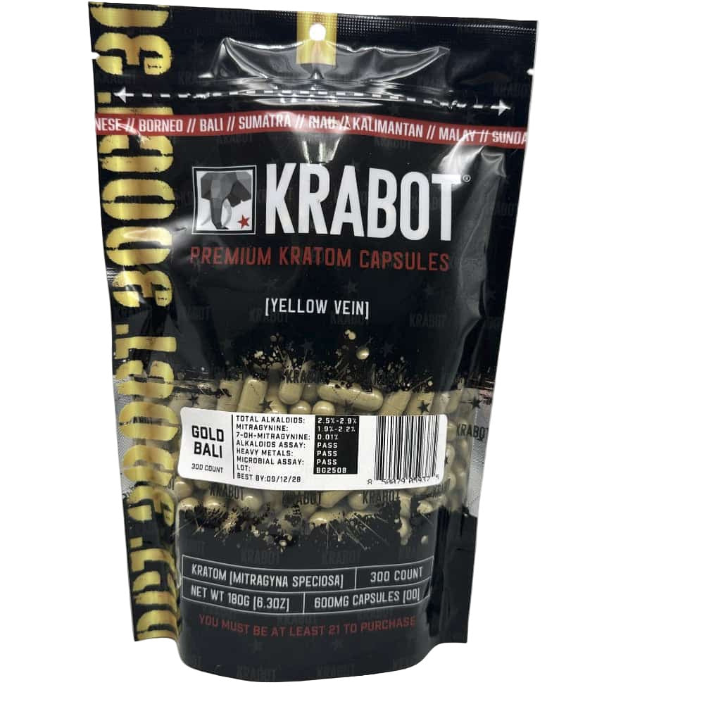 KRABOT GOLD BALI 300CT PREMIUM KRATOM CAPSULES - Smoke Shop Wholesale. Done Right.