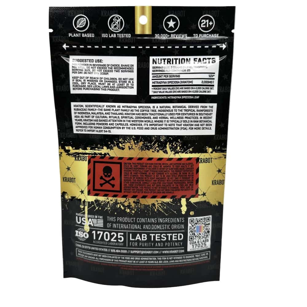 KRABOT GOLD BALI 50G PREMIUM KRATOM POWDER - Smoke Shop Wholesale. Done Right.