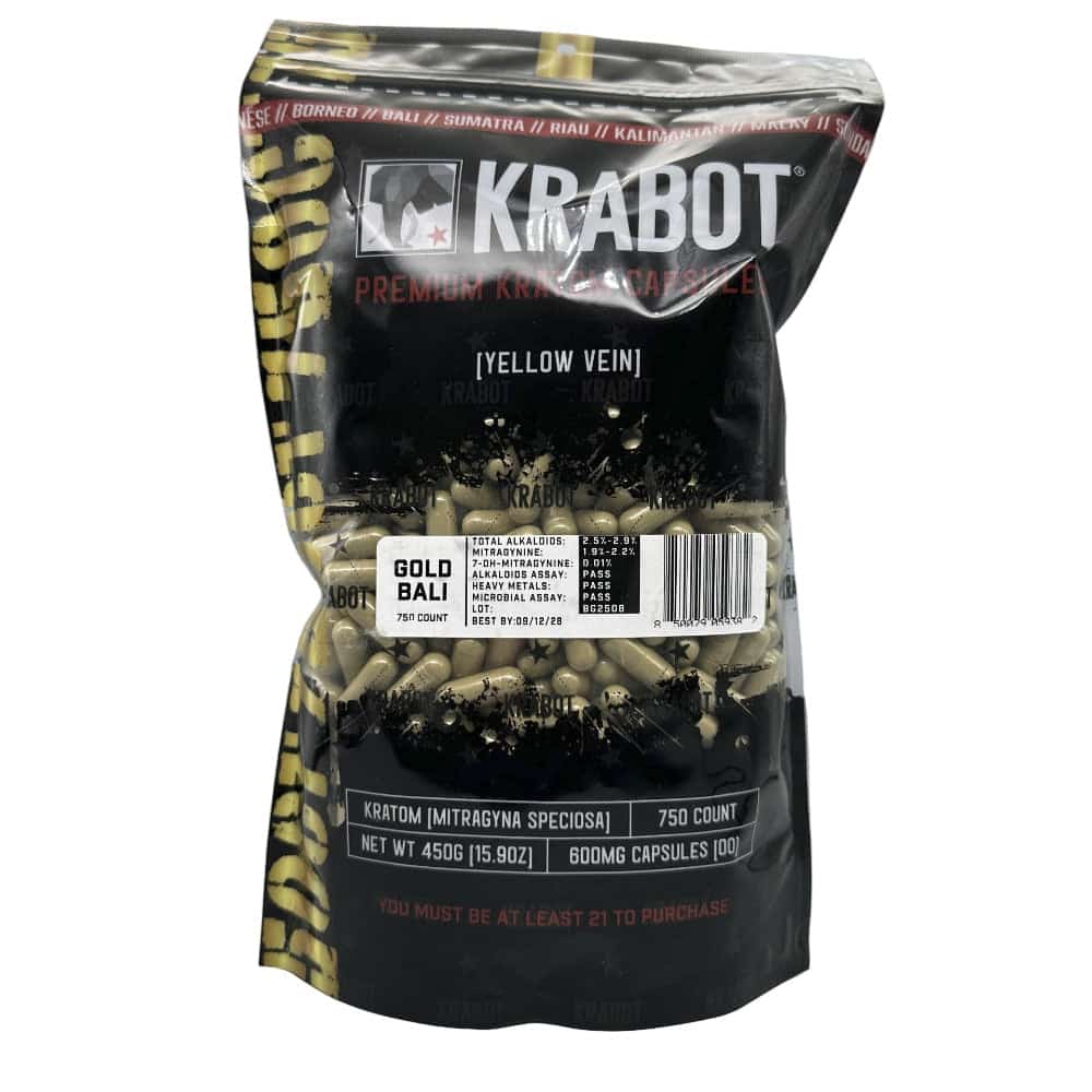 KRABOT GOLD BALI 750CT PREMIUM KRATOM CAPSULES - Smoke Shop Wholesale. Done Right.