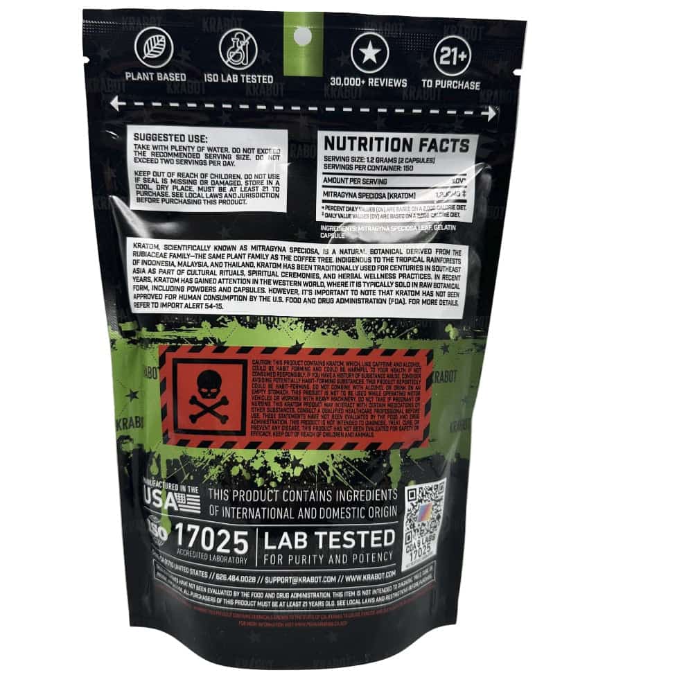 KRABOT GREEN MAENG DA 300CT PREMIUM KRATOM CAPSULES - Smoke Shop Wholesale. Done Right.