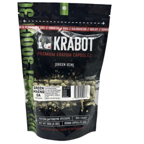 KRABOT GREEN MAENG DA 300CT PREMIUM KRATOM CAPSULES - Smoke Shop Wholesale. Done Right.