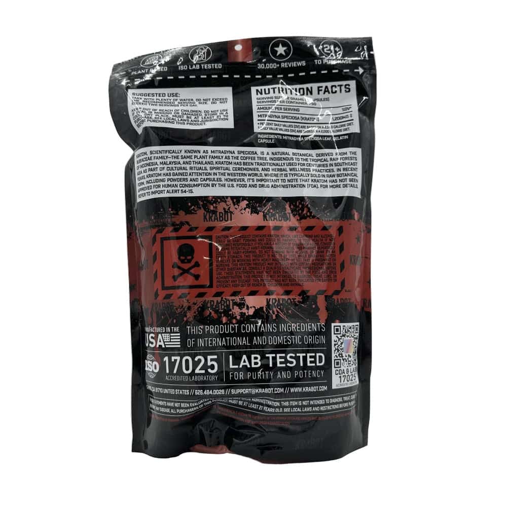 KRABOT RED MAENG DA 1500CT PREMIUM KRATOM CAPSULES - Smoke Shop Wholesale. Done Right.