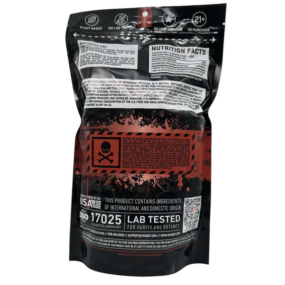 KRABOT RED MAENG DA 750CT PREMIUM KRATOM CAPSULES - Smoke Shop Wholesale. Done Right.