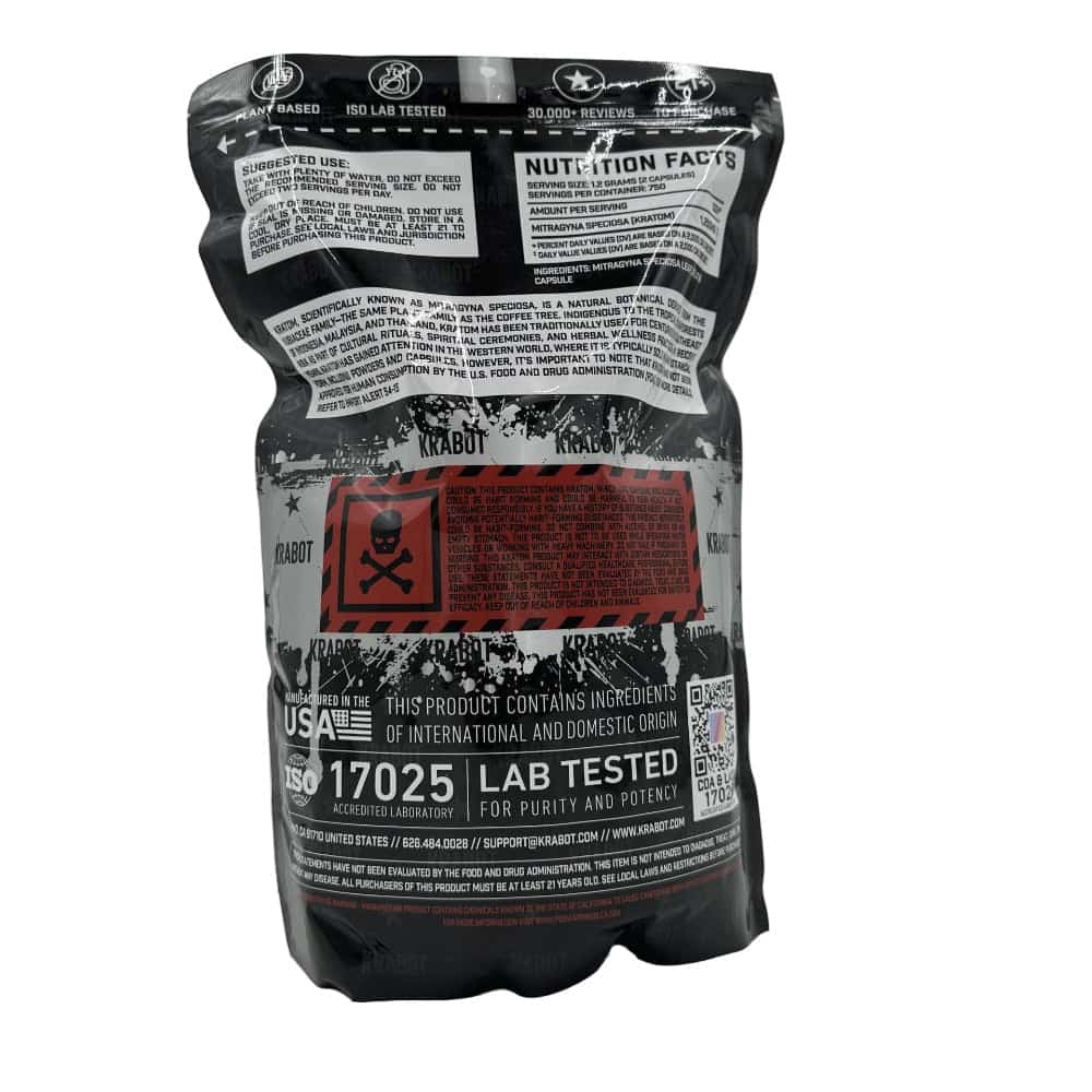 KRABOT WHITE MAENG DA 1500CT PREMIUM KRATOM CAPSULES - Smoke Shop Wholesale. Done Right.