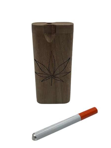 LARGE HEMP LEAF WOOD DUGOUT - Smoke Shop Wholesale. Done Right.