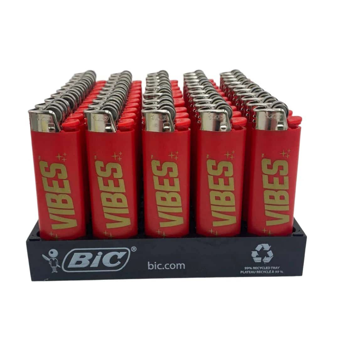 LG VIBES RED BIC LIGHTERS 50 CT DISPLAY - Smoke Shop Wholesale. Done Right.