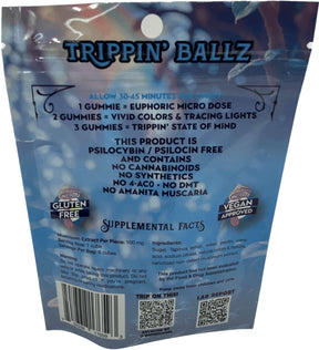 MODERN DAY MIRACLES Trippin’ Ballz Non-Detect Magic Mushroom Extract Gummies 100mg 6ct Blueberry Flavored - Smoke Shop Wholesale. Done