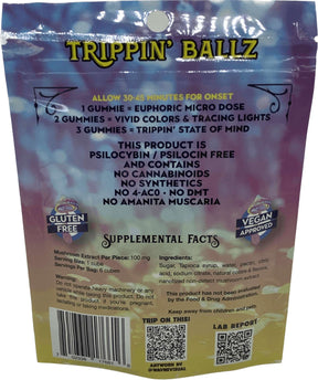 MODERN DAY MIRACLES Trippin’ Ballz Non-Detect Magic Mushroom Extract Gummies 100mg 6ct Pineapple Flavored - Smoke Shop Wholesale. Done