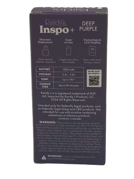 RANDY’S INSPO PLUS CONCENTRATE VAPORIZER DEEP PURPLE - Smoke Shop Wholesale. Done Right.