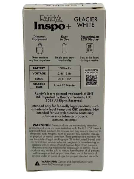 RANDY’S INSPO PLUS CONCENTRATE VAPORIZER GLACIER WHITE - Smoke Shop Wholesale. Done Right.
