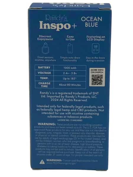 RANDY’S INSPO PLUS CONCENTRATE VAPORIZER OCEAN BLUE - Smoke Shop Wholesale. Done Right.
