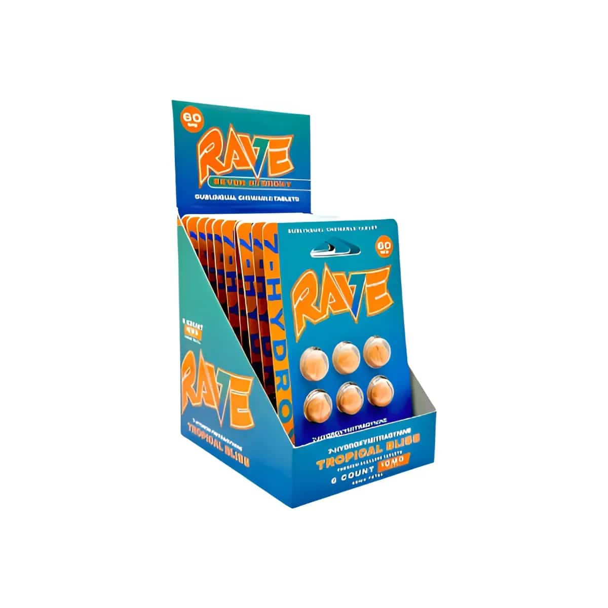 RAVE 7 HYDROXY 6 CT TABLETS 10 MG EACH 60 MG PER CARD 10 CT DISPLAY - Smoke Shop Wholesale. Done Right.