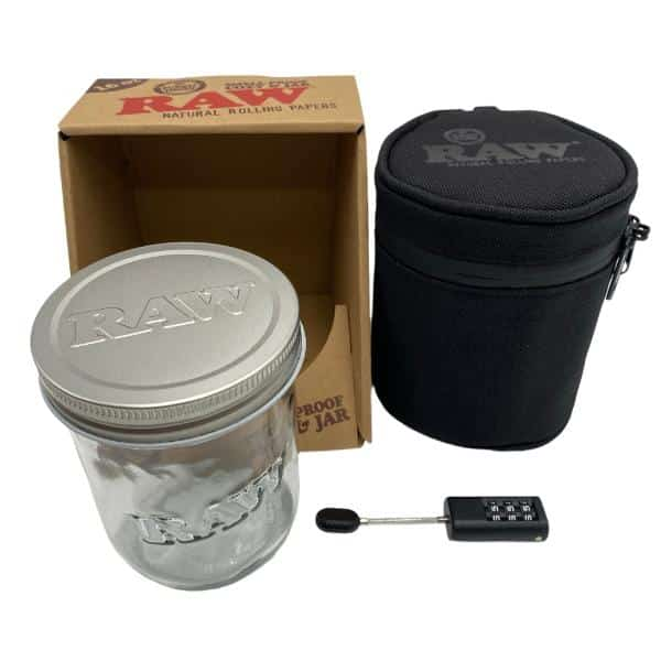 RAW 16 OZ MASON JAR IN SMELL PROOF LOCKING CASE - Smoke Shop Wholesale. Done Right.