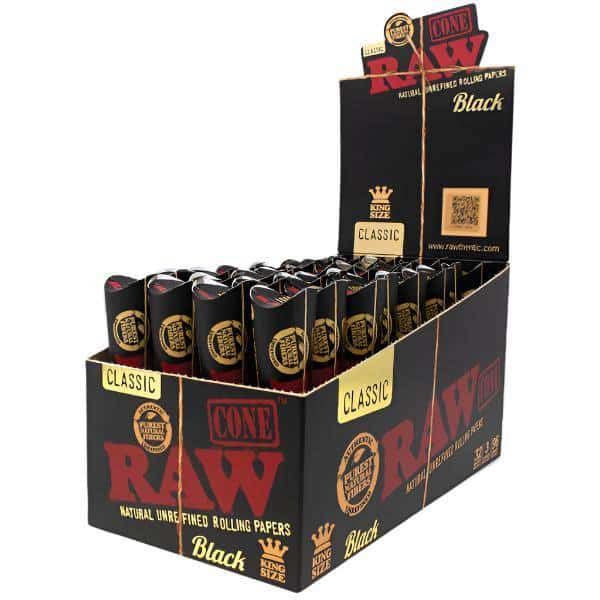 RAW BLACK KING SIZE CONES 3 PK 32 CT BOX - Smoke Shop Wholesale. Done Right.