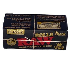 RAW Black King Size Wide Rolls 12 Ct Box - Smoke Shop Wholesale. Done Right.