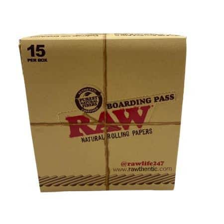 RAW BOARDING PASS PORTABLE ROLLING TRAY 15 CT DISPLAY - Smoke Shop Wholesale. Done Right.