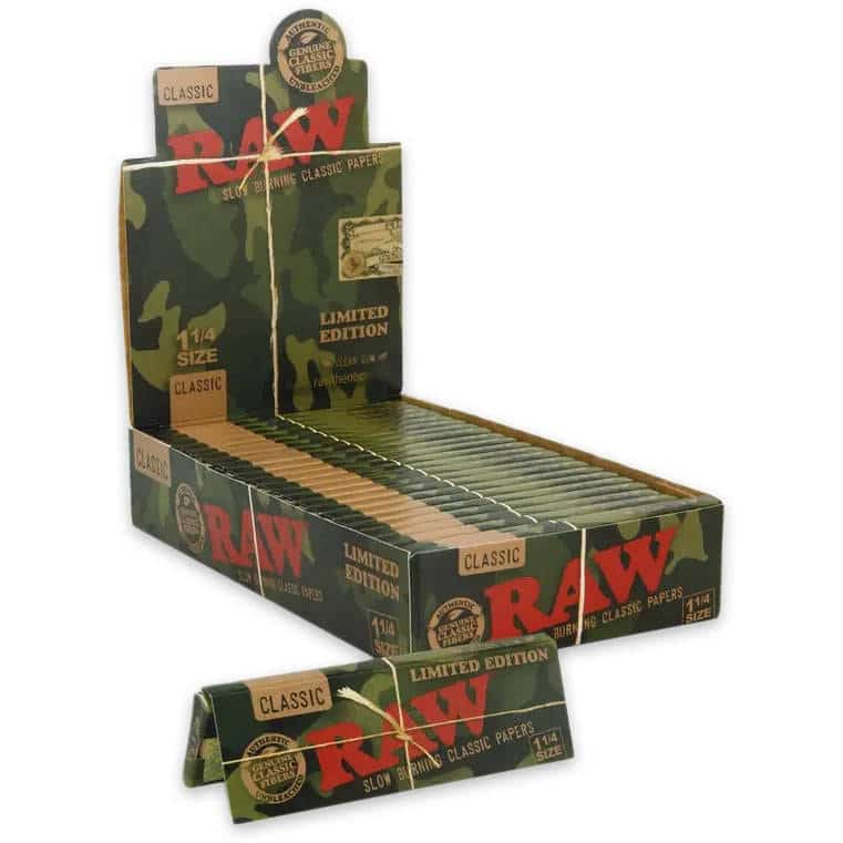 RAW Classic 1 1/4 Rolling Papers | Limited Edition Camo Package - Smoke Shop Wholesale. Done Right.