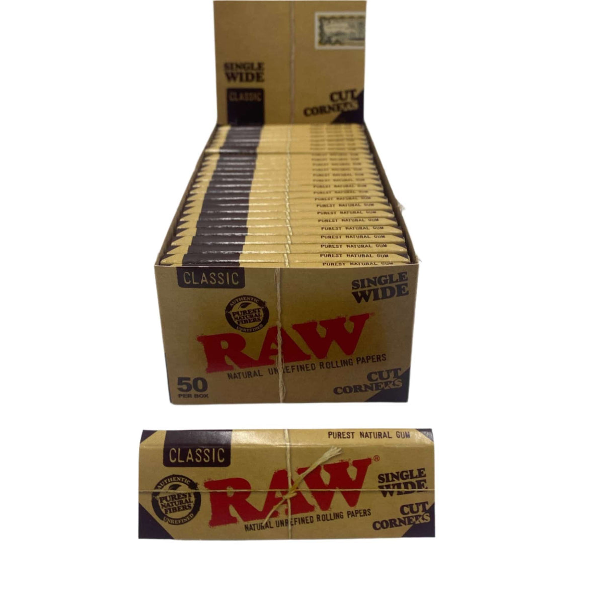 Raw Classic Cut Corners Single Wide Single Window 50ct Box - Smoke Shop Wholesale. Done Right.