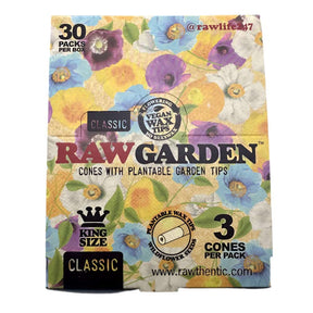 RAW GARDEN KING SIZE CONES 3 PK 30 CT BOX - Smoke Shop Wholesale. Done Right.