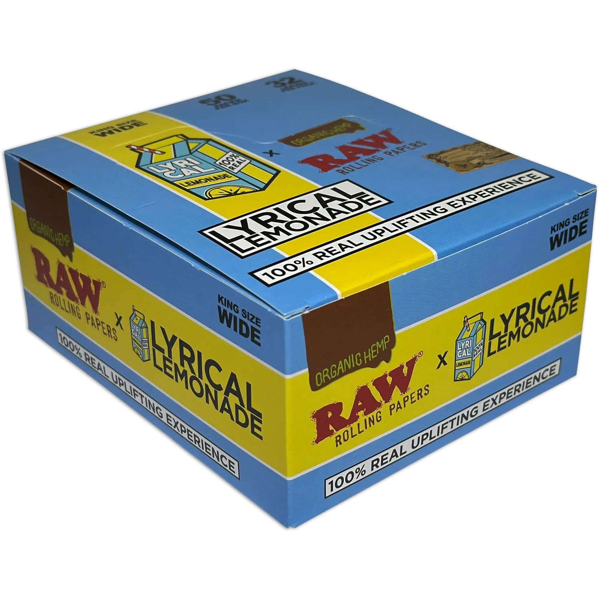 RAW Lyrical Lemonade King Size Wide Organic Hemp Papers 50 Ct Box - Smoke Shop Wholesale. Done Right.