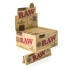 RAW Organic Hemp Connoisseur Kingsize Slim + Tips - Smoke Shop Wholesale. Done Right.