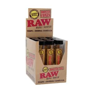 RAW ROCKET BOOSTER TERP INFUSED CONE LEMON FUEL FLAVOR 12 CT DISPLAY - Smoke Shop Wholesale. Done Right.